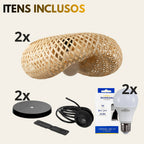 Kit 2 Pendentes Honolulu Bambu Natural - imagem 2