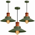 Kit 3 Pendentes Nordic Verde com Cobre 22 cm