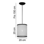 Luminária Pendente de Teto Palha Natural - Kit 03 Unidades
