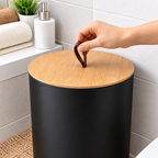 Kit para Banheiro e Lavabo com Bambu 6 Peças Preto – Brivar Casa e Decor – foto 04