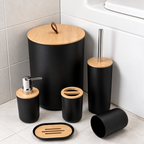 Kit para Banheiro e Lavabo com Bambu 6 Peças Preto – Brivar Casa e Decor – foto 05