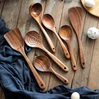 Kit Utensílios de Cozinha 7 Peças em Madeira Teca – Brivar – foto 2