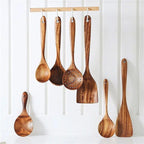 Kit Utensílios de Cozinha 7 Peças em Madeira Teca – Brivar – foto 4