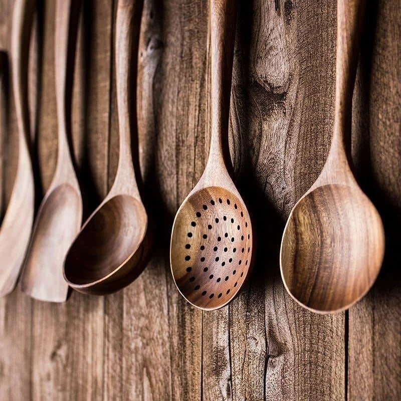Kit Utensílios de Cozinha 7 Peças em Madeira Teca – Brivar – foto 8