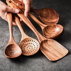 Kit Utensílios de Cozinha 7 Peças em Madeira Teca – Brivar – foto 9
