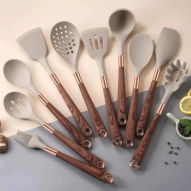 Kit de Utensílios Rosé Essencial — 10 Peças com Organizador – Brivar – foto 1