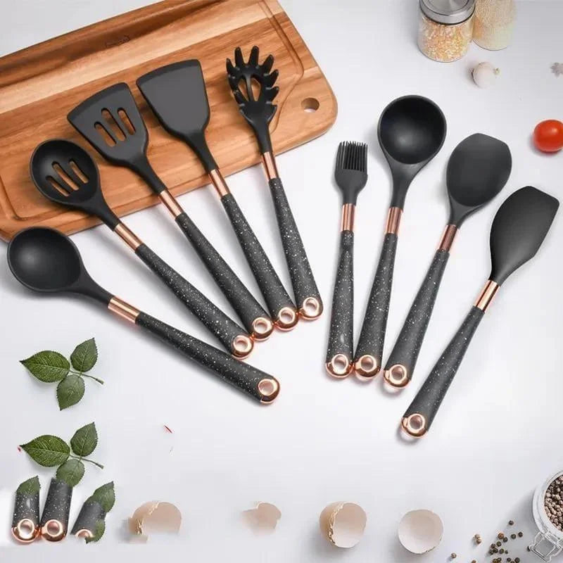 Kit de Utensílios Rosé Essencial — 10 Peças com Organizador – Brivar – foto 2