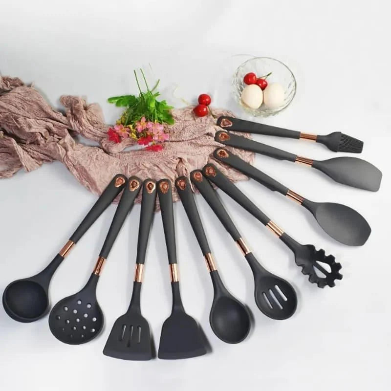 Kit de Utensílios Rosé Essencial — 10 Peças com Organizador – Brivar – foto 8