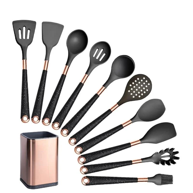 Kit de Utensílios Rosé Essencial — 10 Peças com Organizador – Brivar – foto 14