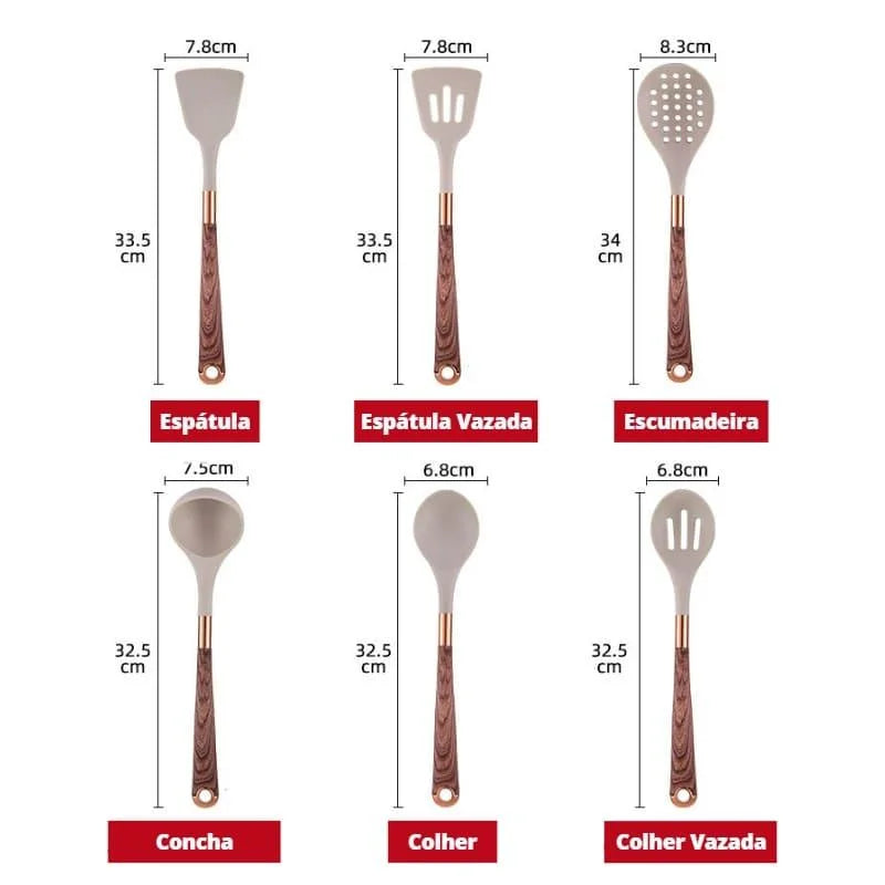 Kit de Utensílios Rosé Essencial — 10 Peças com Organizador – Brivar – foto 15