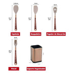 Kit de Utensílios Rosé Essencial — 10 Peças com Organizador – Brivar – foto 16