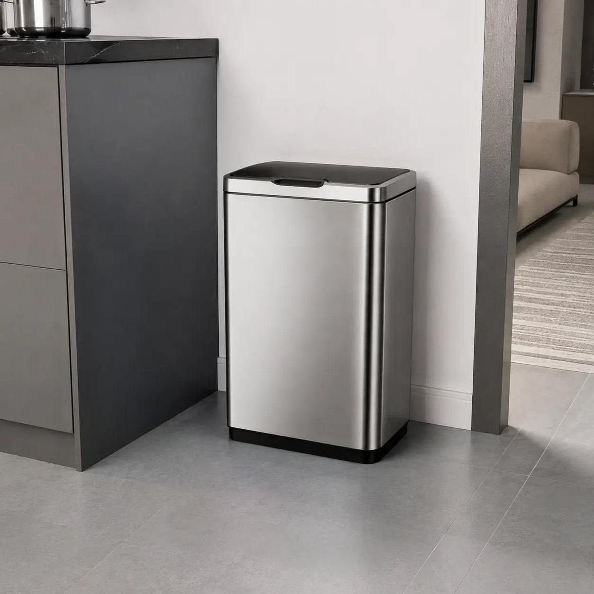 Lixeira Automática Inox 50L Sensor Touch