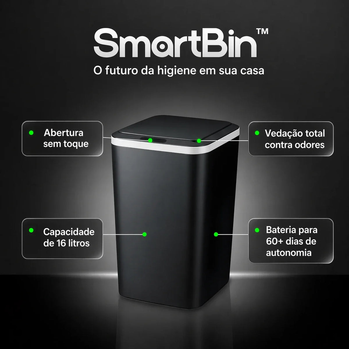 Lixeira Automática Velaris Pro Sensor USB 16L