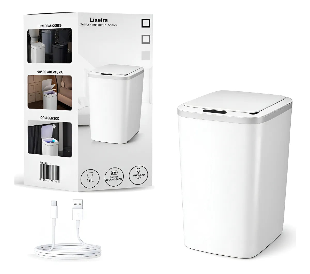 Lixeira Automática Velaris Pro Sensor USB 16L