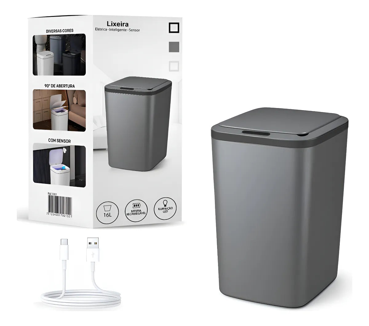 Lixeira Automática Velaris Pro Sensor USB 16L