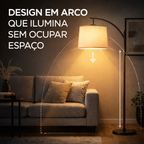 Luminária de Chão Arco em Metal