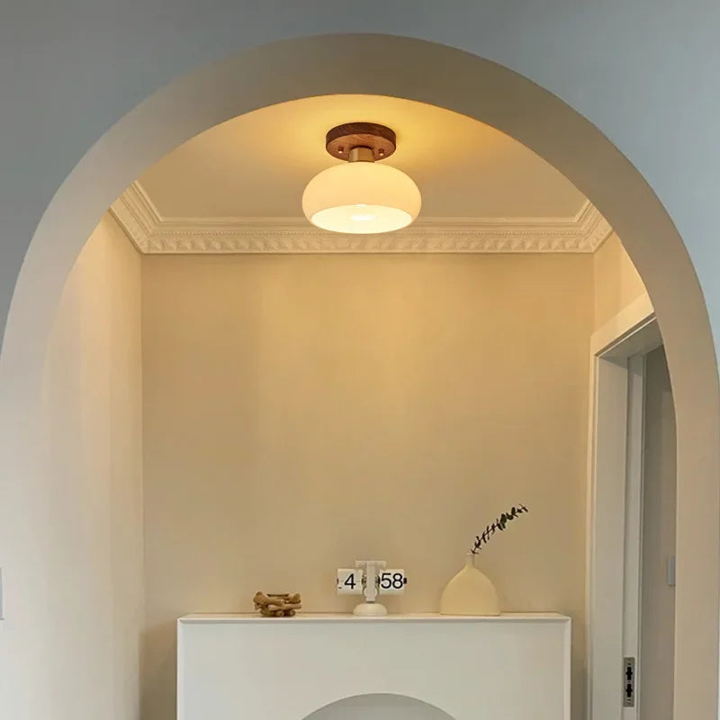 Luminária de Teto Luxuosa em Vidro e Madeira – Brivar – foto 1