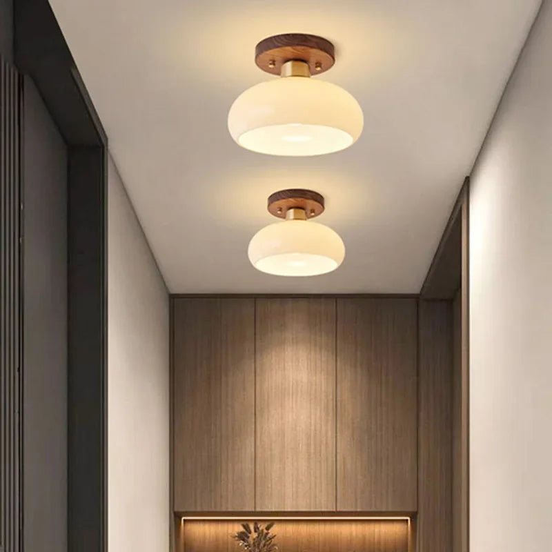 Luminária de Teto Luxuosa em Vidro e Madeira – Brivar – foto 6
