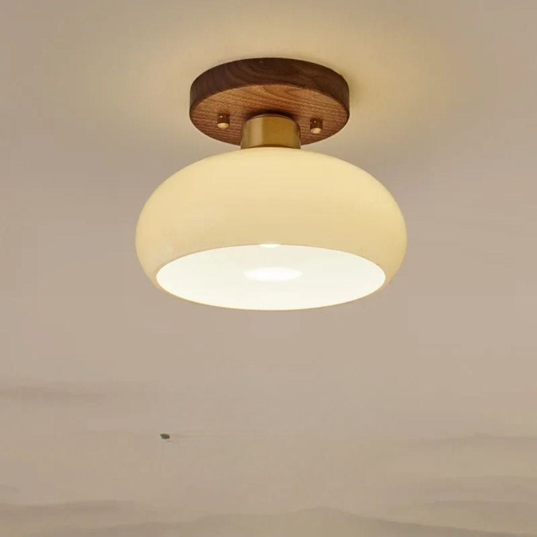 Luminária de Teto Luxuosa em Vidro e Madeira – Brivar – foto 8