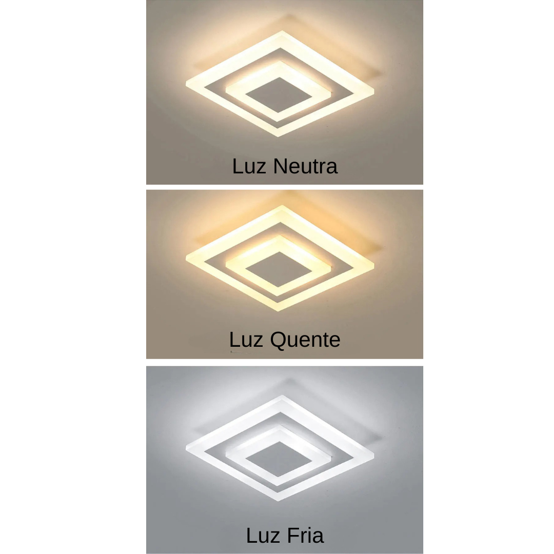 Luminária de Teto Plafon Elegante Quadrada – Brivar – foto 9