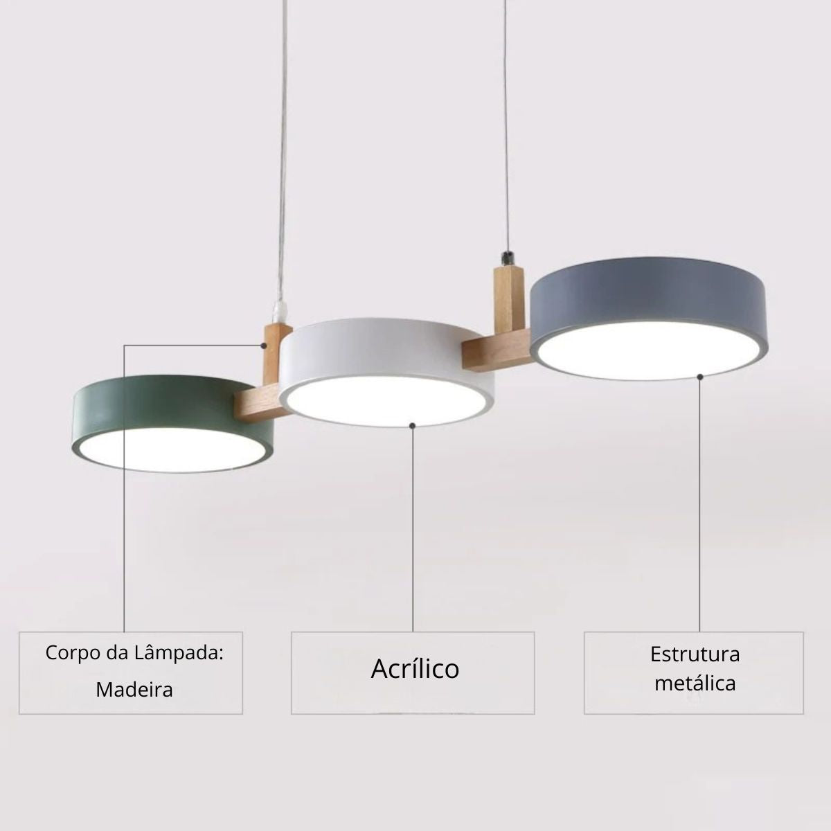 Luminária Pendente Led Metal e Madeira – Brivar – foto 13