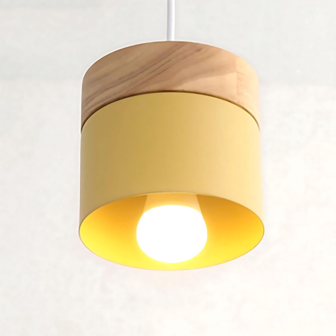 Luminária Pendente Macaron Metal e Madeira – Brivar – foto 12