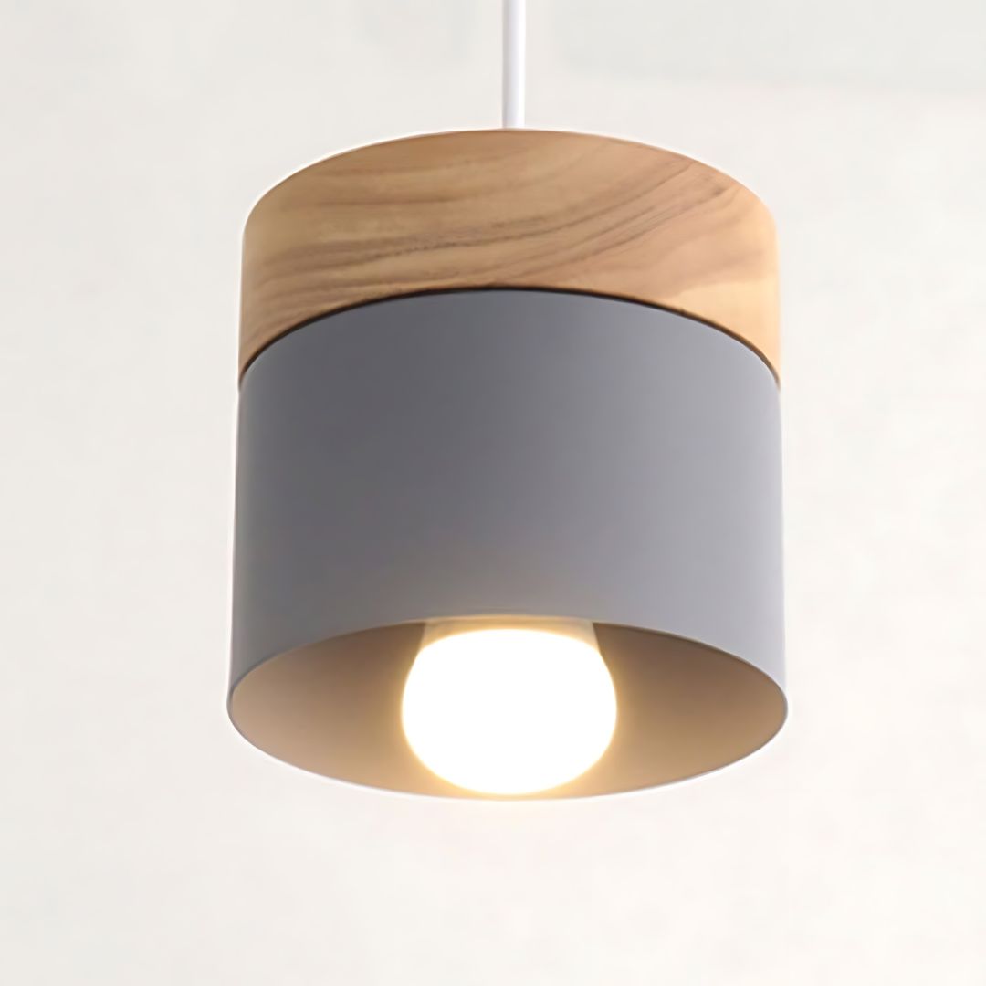 Luminária Pendente Macaron Metal e Madeira – Brivar – foto 13