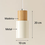 Luminária Pendente Minimalista Prática Madeira – Brivar – foto 18