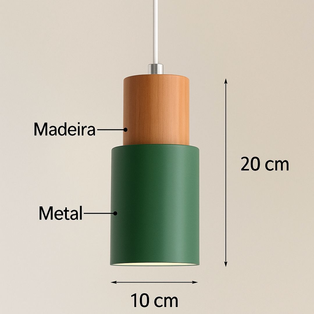 Luminária Pendente Minimalista Prática Madeira – Brivar – foto 19