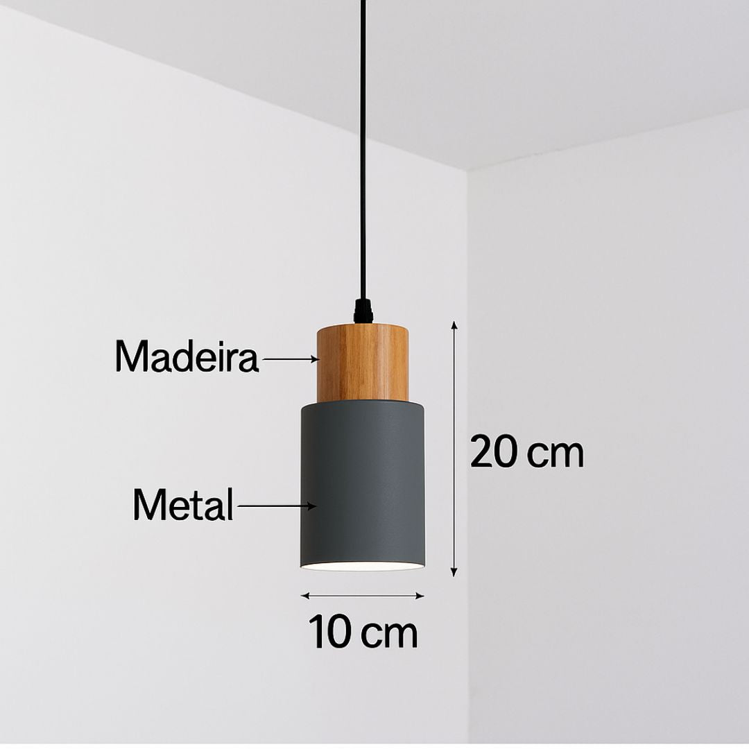 Luminária Pendente Minimalista Prática Madeira – Brivar – foto 20