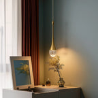 Luminária Pendente Pingente Dourado/Cristal – Brivar – foto 1