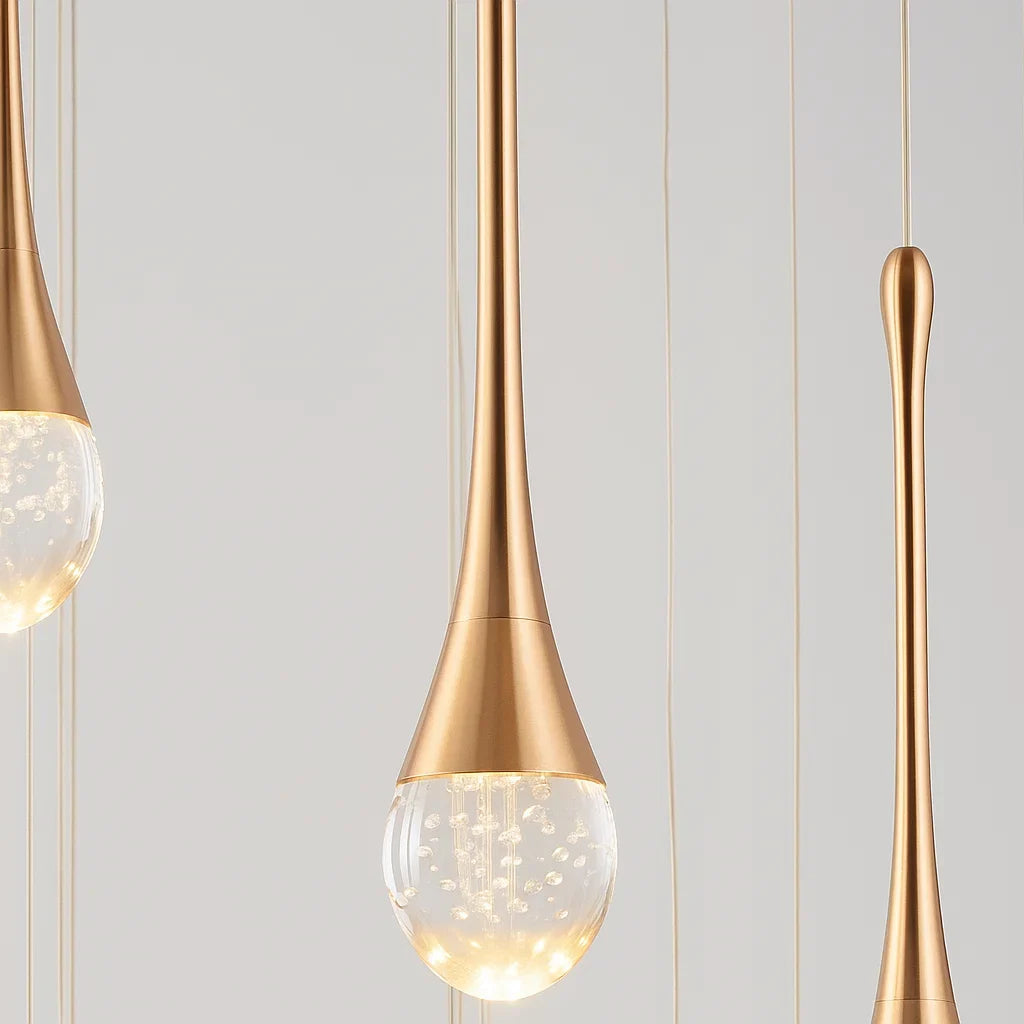 Luminária Pendente Pingente Dourado/Cristal – Brivar – foto 4