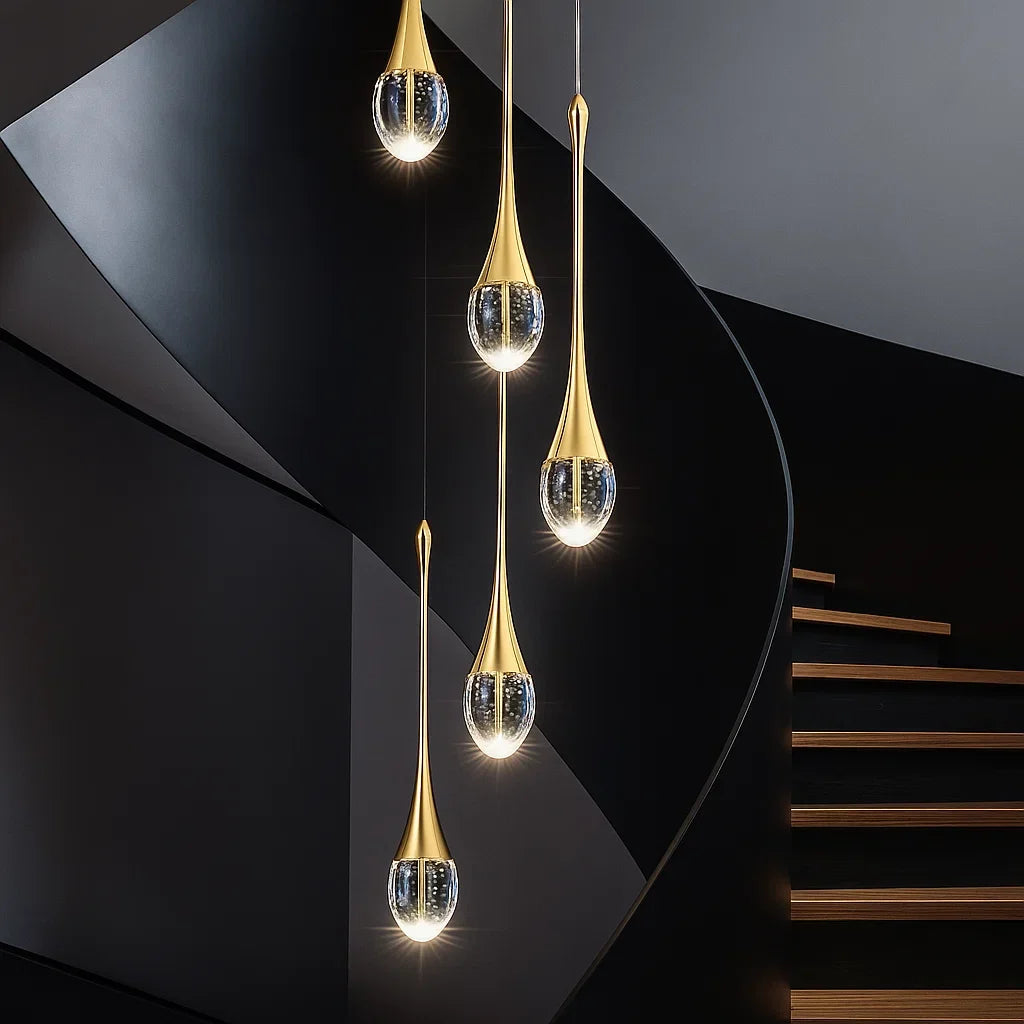 Luminária Pendente Pingente Dourado/Cristal – Brivar – foto 5