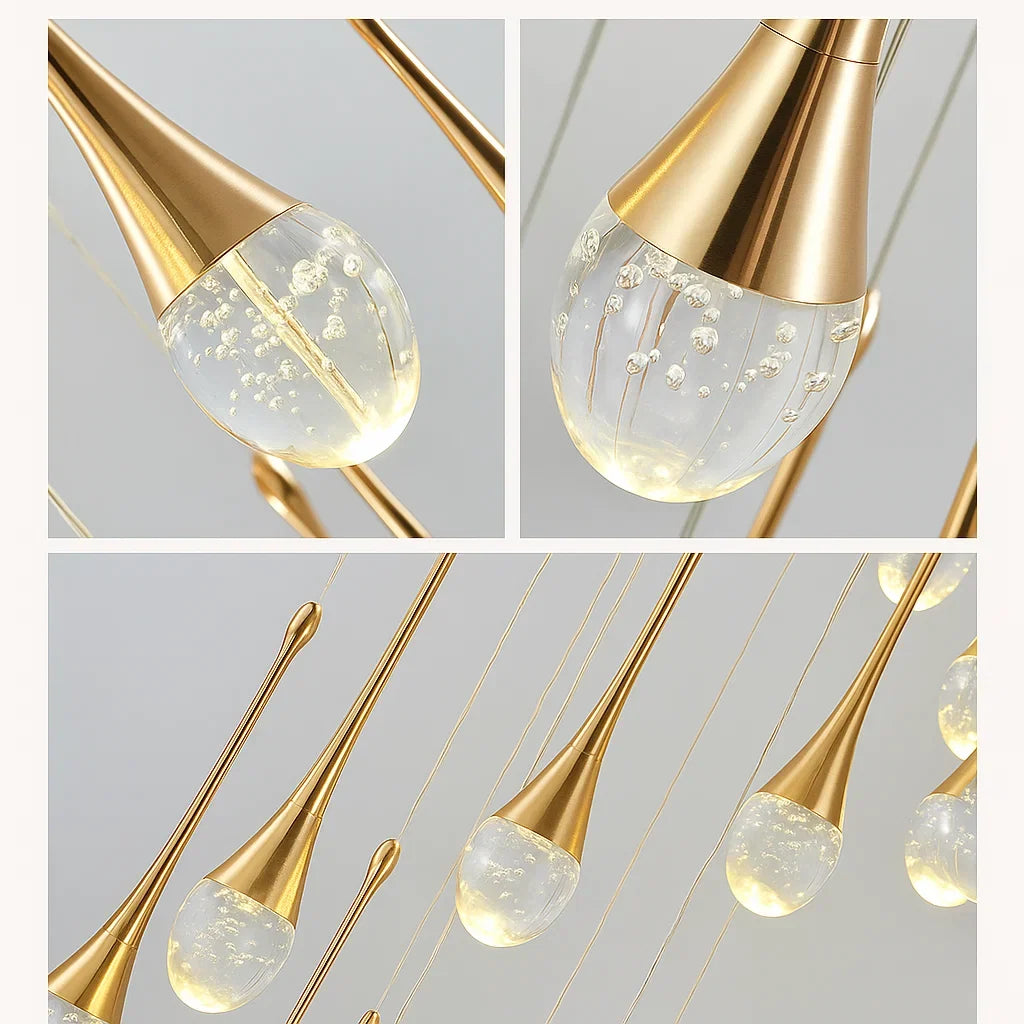 Luminária Pendente Pingente Dourado/Cristal – Brivar – foto 7