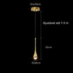 Luminária Pendente Pingente Dourado/Cristal – Brivar – foto 11