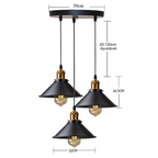 Luminária Pendente Retrô Preto/Dourado – Brivar – foto 7