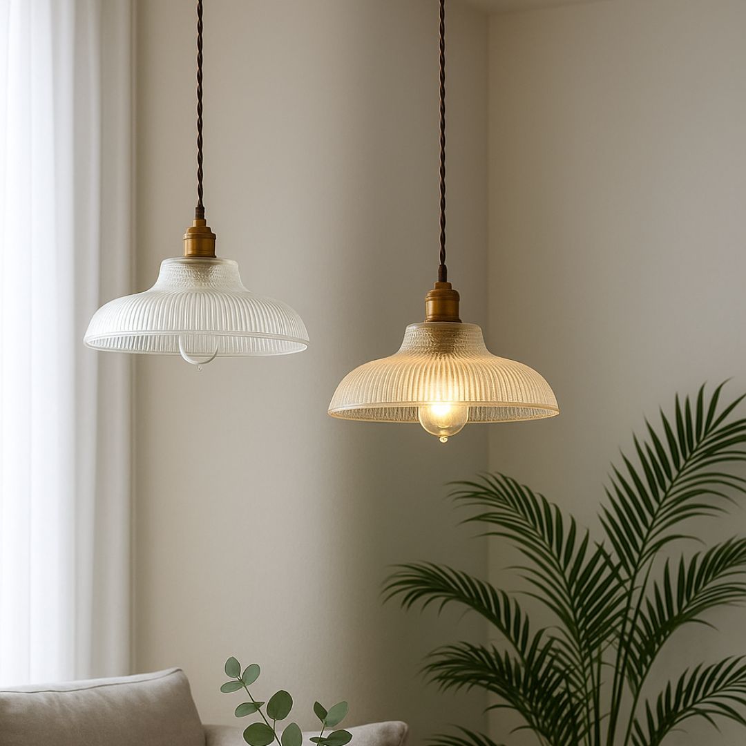 Lustre Pendente de Vidro Canelado – Brivar – foto 1