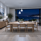 Lustre Pendente Joana Dupla Moderno com luz branca fria e escala proporcional ao ambiente, imagem 4