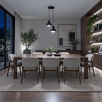 Lustre Pendente Joana Dupla Moderno com luz branca fria e escala proporcional ao ambiente, imagem 7