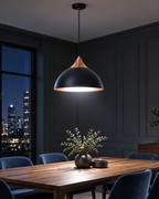 Lustre Pendente Meia Lua 40 cm em Alumínio