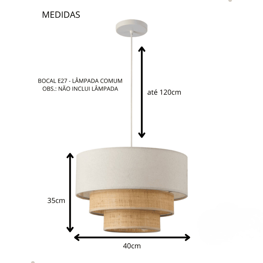 Lustre Pendente Triplo Boho - imagem 2