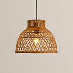 Lustre Pendente Artesanal em Vime Rattan Amadeirado