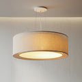 Luminária Pendente Cúpula Dupla Linho Pérola 40x16 cm