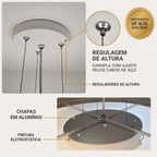 Pendente Cúpula Dupla Linho Pérola 40x16 - imagem 3