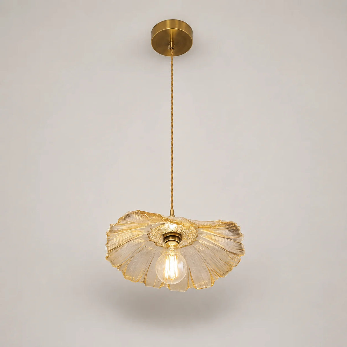 Luminária Pendente Vintage Flor de Vidro