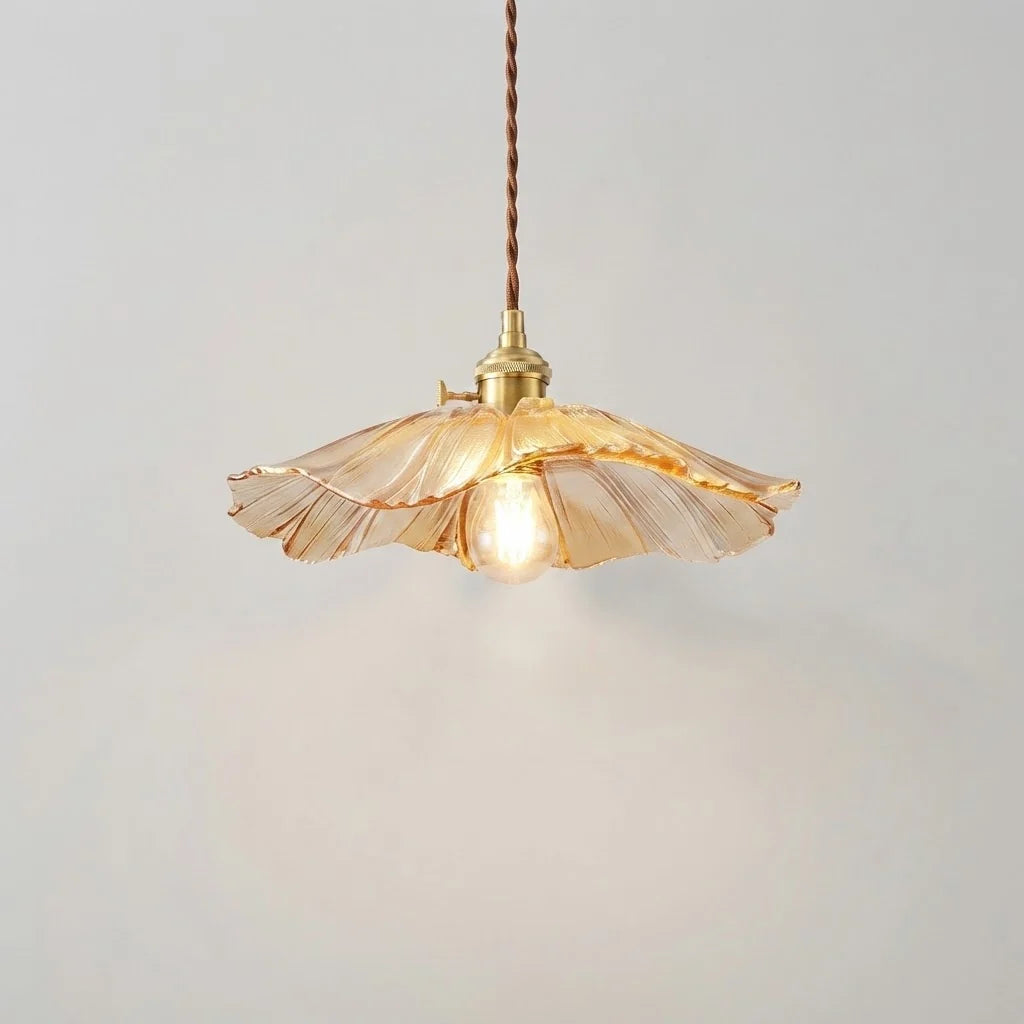 Luminária Pendente Vintage Flor de Vidro