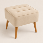 Puff Decorativo Quadrado Capitonê Bege