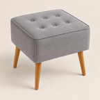 Puff Decorativo Quadrado Capitonê Cinza