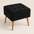 Puff Decorativo Quadrado Capitonê Preto