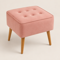 Puff Decorativo Quadrado Capitonê Rosa